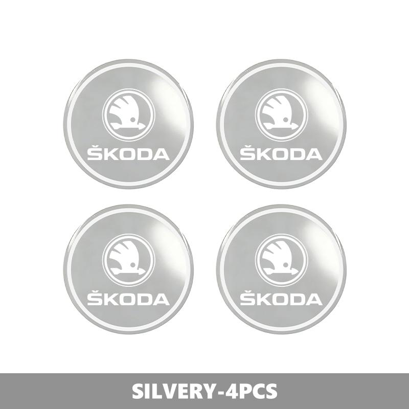 PBMN1 For Skoda 4PCS 56mm Car Wheel Tire Hub Center Sticker Badge Accessories Octavia A5 A7 RS Fabia Superb Rapid Karoq
