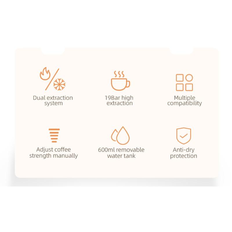 Капсульная кофемашина, автоматическая домашняя маленькая итальянская портативная интегрированная полностью совместимая машина, несколько кофемашин 5 в 1