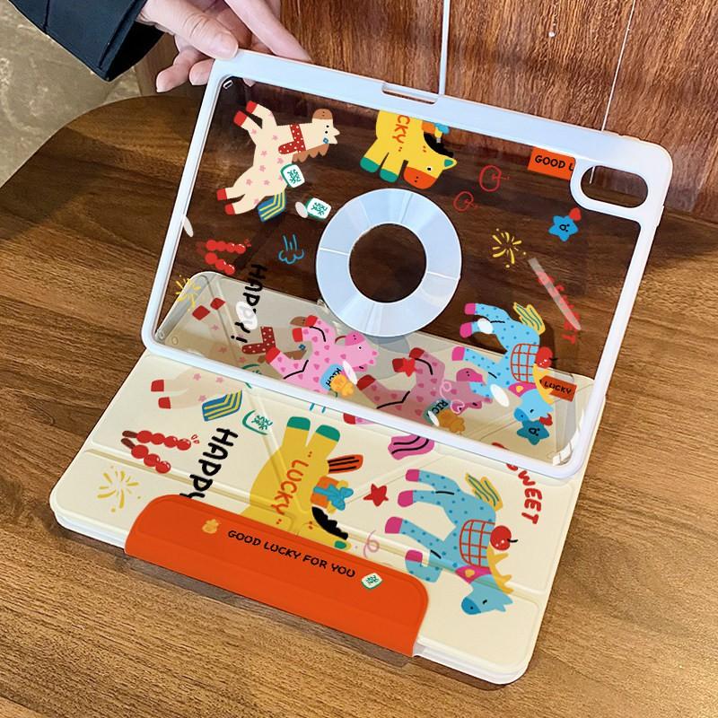Cartoon Animal Magnetic Detachable Case IPad Air 6 Mini 7 10.2 10.9 11 12.9 Inch Pro With Sleep Wake Function