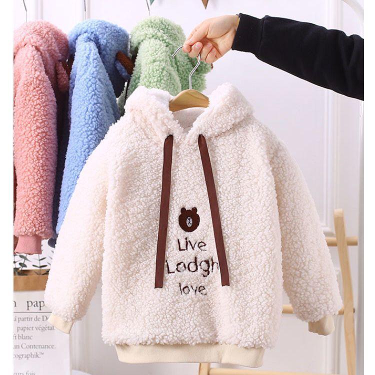 Бархатная толстовка с капюшоном для девочек, модная, утолщенная, теплая, повседневная, с капюшоном, детская кофта