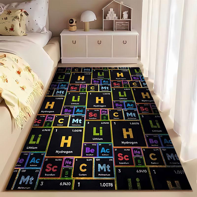 Periodic Table Pattern Carpet suitable as a non-slip mat for the living room or bedroom sofa