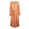 Orange V-neck Long-sleeved Yazzi Dress Women