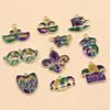 10 Styles Gold Drop Oil Pendant Charms for DIY Creative Mask & Party Jewelry Accessories