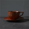 Retro Ceramic Cup Mug Style Simple Afternoon Tea Cup Creative Coarse Pottery Coffee Cup Saucer Set