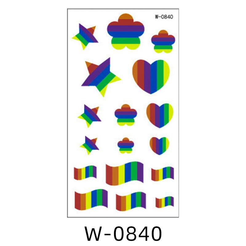 Мультяшная тату-наклейка водостойкая радужная цветная личность милая тату-наклейка детская временная татуировка