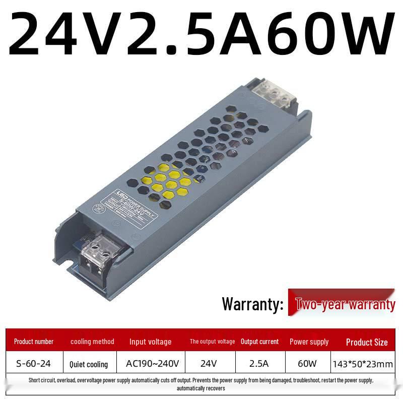 Ультратонкий светодиодный блок питания для светодиодных лент: Бесшумный трансформатор 220 В в 24 В/12 В для рекламных дисплеев.