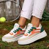 Модные кроссовки Женские цветные кроссовки на шнуровке Дышащие кроссовки Женские кроссовки для кампуса Показывающие стопу Мягкая кожа Повседневная обувь Женская