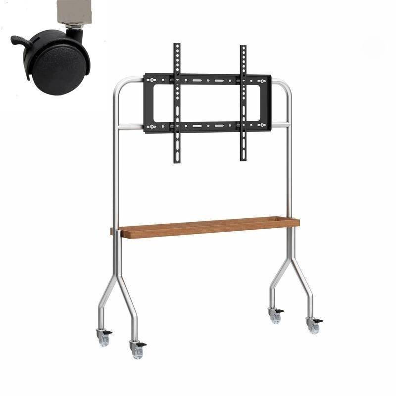 Подставка для телевизора в гостиную, передвижная, универсальная, из нержавеющей стали, мобильная тележка для телевизора 43-75 дюймов, напольная подставка для большого экрана