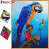 Huacan 5D DIY Diamond Painting Special Shaped Parrot Bird Diamond Embroidery Animal