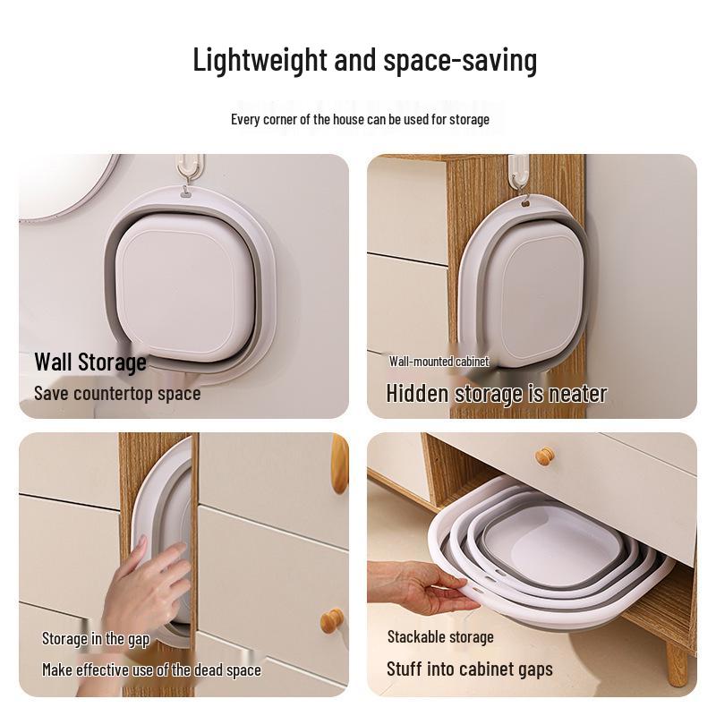 Портативный силиконовый складной умывальник - Многофункциональный таз для мытья овощей или как ножная ванна для студенческого общежития.