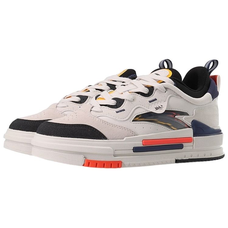 ANTA Aoxing Men Casual Sports Skate Shoes Ivory White Black Blue Orange 912138060-4