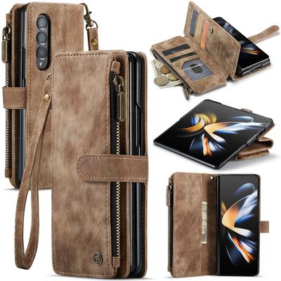 Флип-чехол для Samsung Galaxy Z Fold 3 4 5 S23 S22 Ultra S20 A14 A24 A13 A33 A53, кожаный магнитный кошелек, флип-ремешок, ремешок, браслет, чехол для карт на молнии