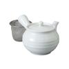 Ale-net Celadon Rokubei-fuchi Teapot, 10 X 9.5 Cm, 400cc, with Tea Strainer, Made In Japan, Porcelain, Stylish