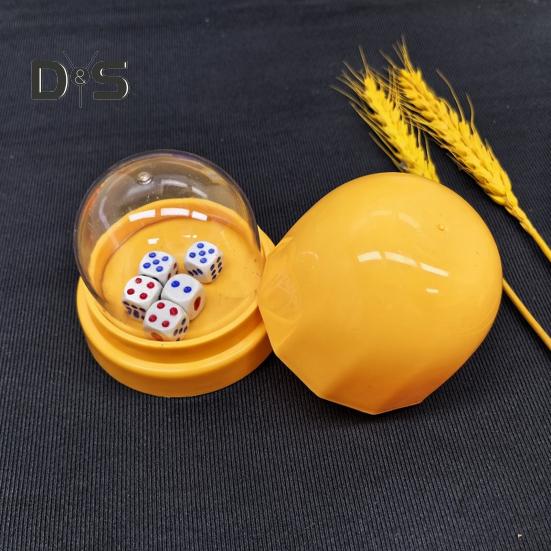 1 Set Dice Cup with Clear Cover Base 5 Dot Dice Manual Shaker Cup Adults Family Night Bar Party Gambling Drinking Board Game Casino Equipment