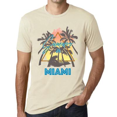 Мужская винтажная футболка Футболка с рисунком Summer Triangle Miami Natural