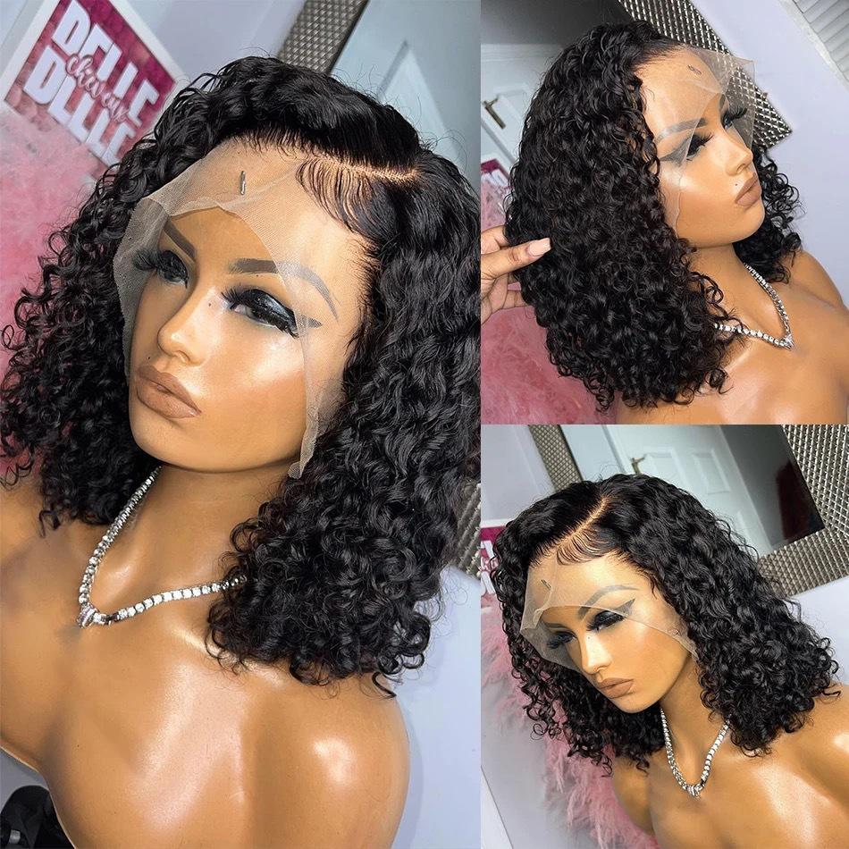 Wig, European and American fashion front lace curly hair, African hot-selling small roll hand roll wig headgear