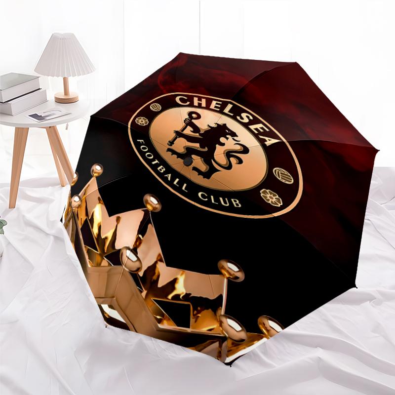 Складной зонт с принтом логотипа Chelsea FC, для улицы, отдыха и путешествий, прочная ткань зонта, подарок на день рождения и праздник