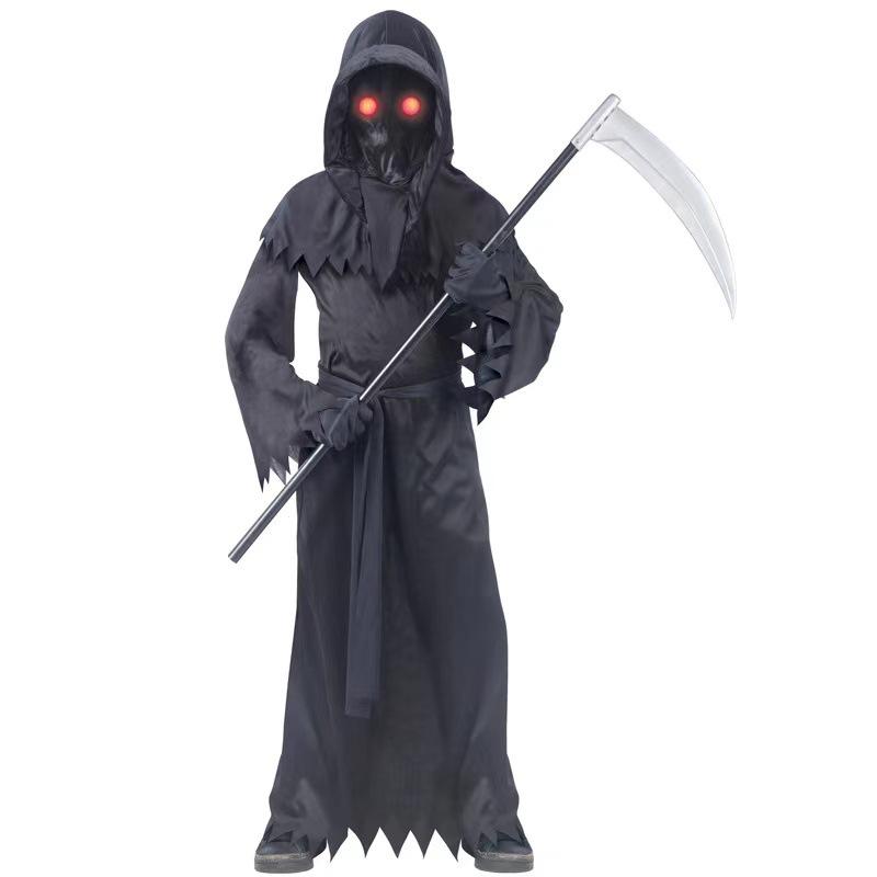 Halloween Death Cosplay Suit Death Is Here Dark Magician Show Suit Sickle Hood Cape Set