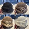 Summer Flower Pattern Knit Bucket Hat With Sun Protection For Outdoor Casual Wear