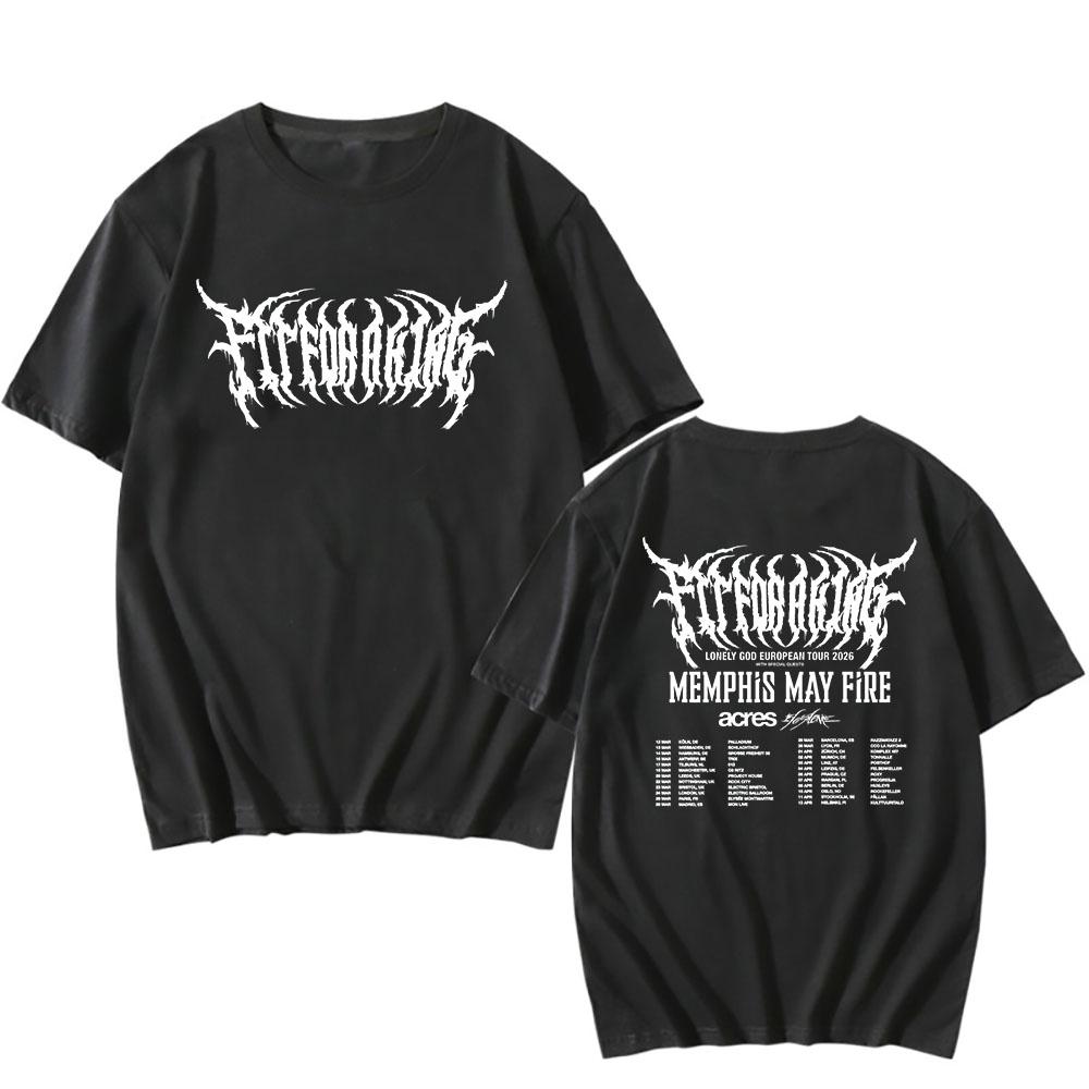 THE LONELY GOD Europe TOUR 2026 T-shirt Fit for A King Rock Band Tshirts Short Sleeve O-neck Cotton Tees Streetwear Unisex
