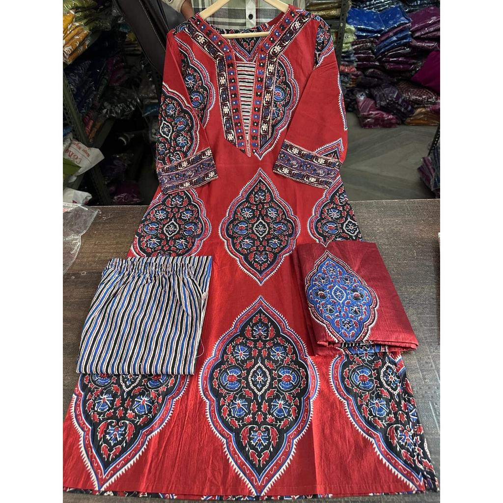 Праздничный костюм Курти Сальвар Индийский женский топ Туника Курта Брюки Дупатта Комплект Платье VFP-1849a