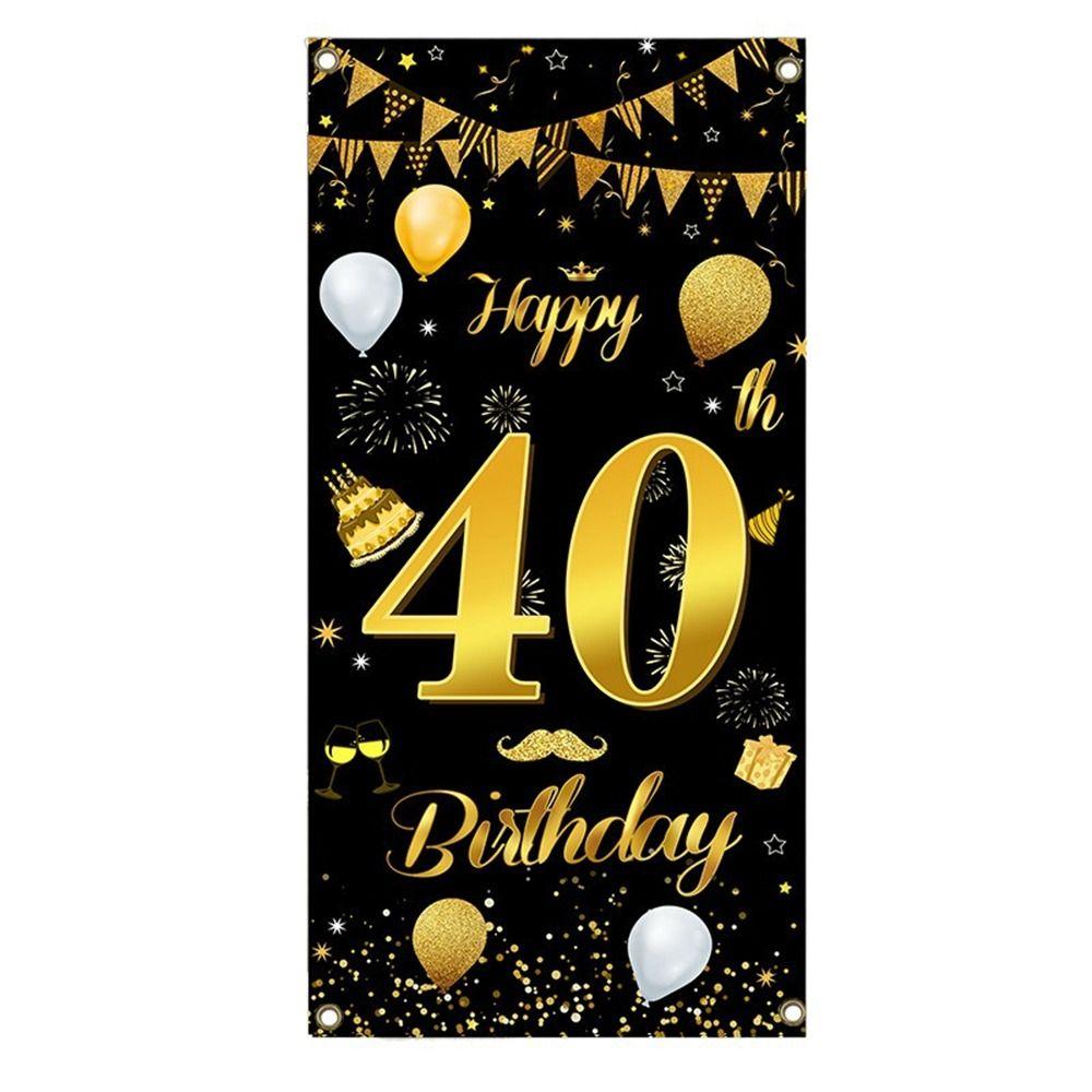 Polyester Birthday Background Cloth 18/30/40/50th Anniversary Backdrop Wedding