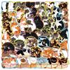 DIY Waterproof Stickers for Guitar, Notebook and Suitcase Decoration with 50 Cartoon Border Cat Animal Graffiti Stickers