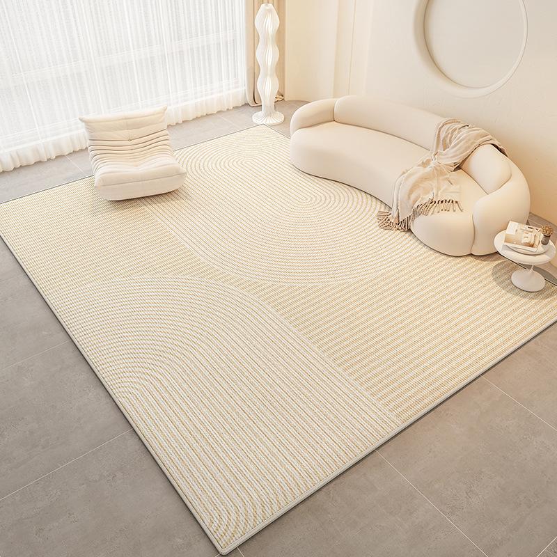 Modern Minimalist Geometric Floor Mat In Neutral Tones for Living Room or Bedroom