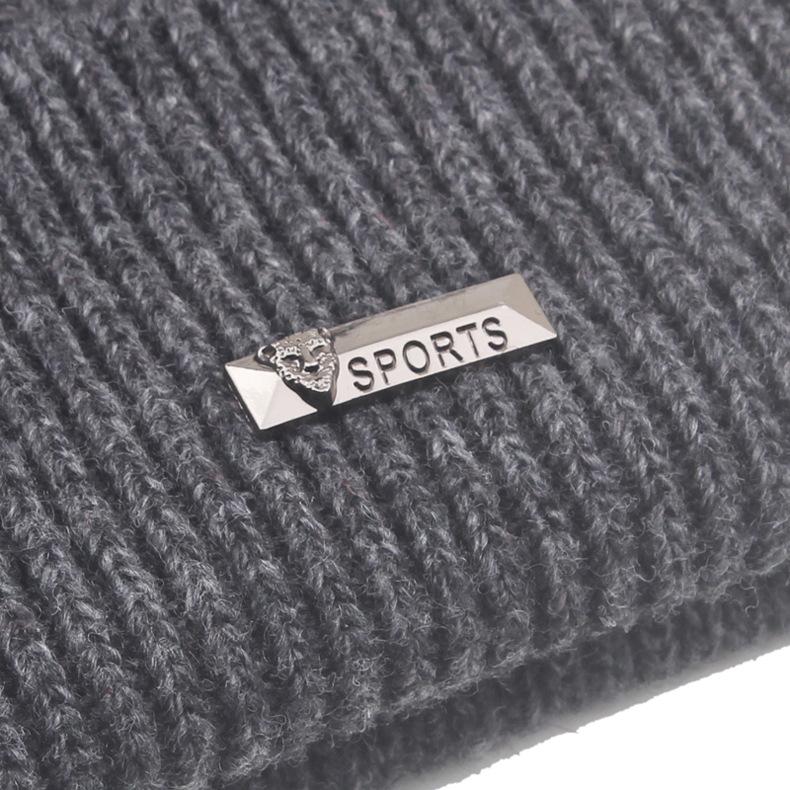 Шерстяная шапка, мужская зимняя шапка Skullies, британская вязаная шапка, однотонная шерстяная шапка, двухслойная бархатная шапка
