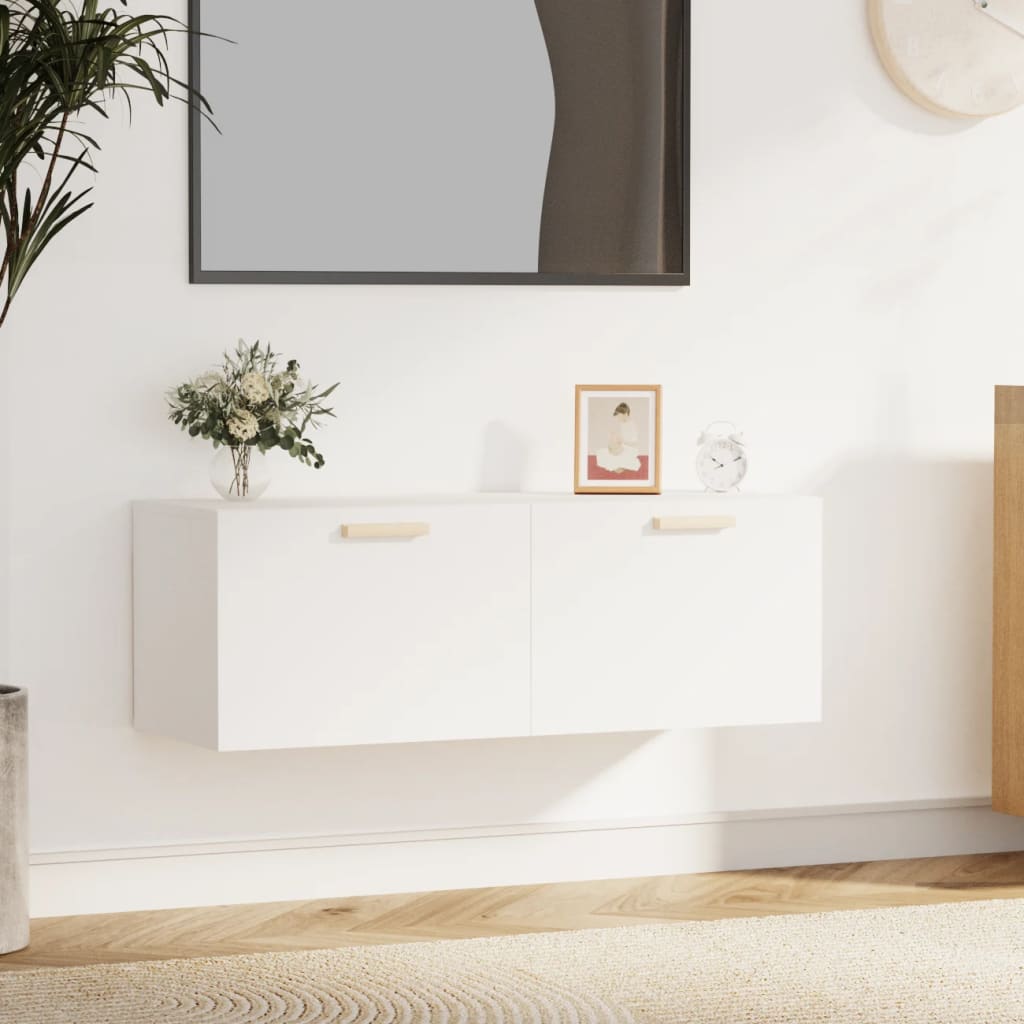 Vidaxl Szafka Wisząca, Biała, 100X36,5X35 Cm, Materiał Drewnopochodny