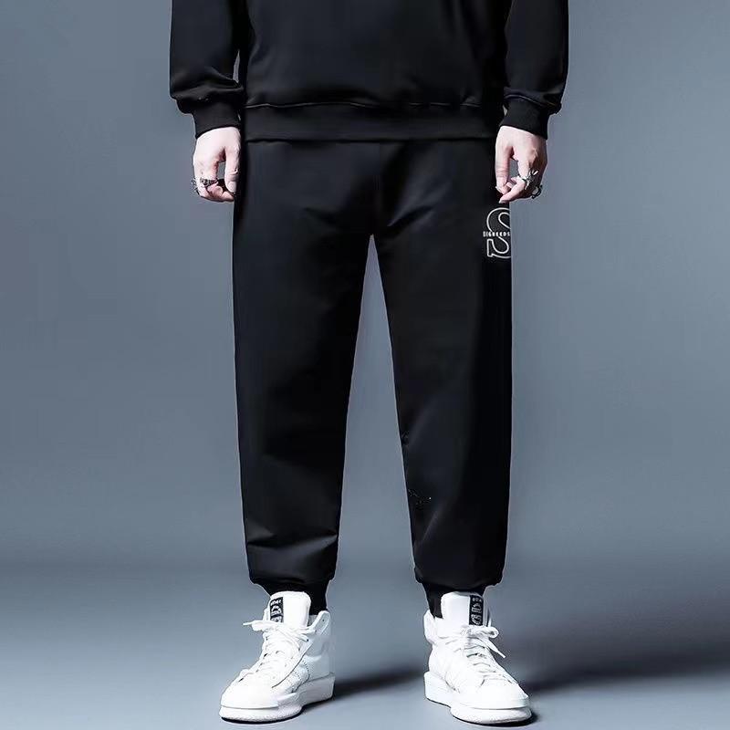 Plus Size Men's Casual Trousers: Trendy Cuffed, Loose-Fit, Flattering Sports Pants