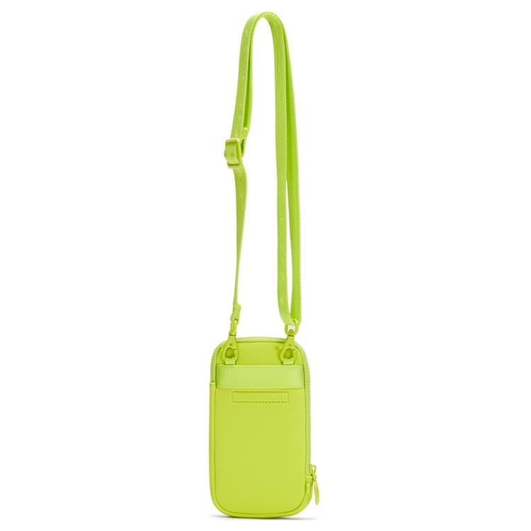 LACOSTE Fabric Cell Phone Pouch, Shoulder Bag, Crossbody Bag Mini Unisex Neon Yellow/Black NU4179PE