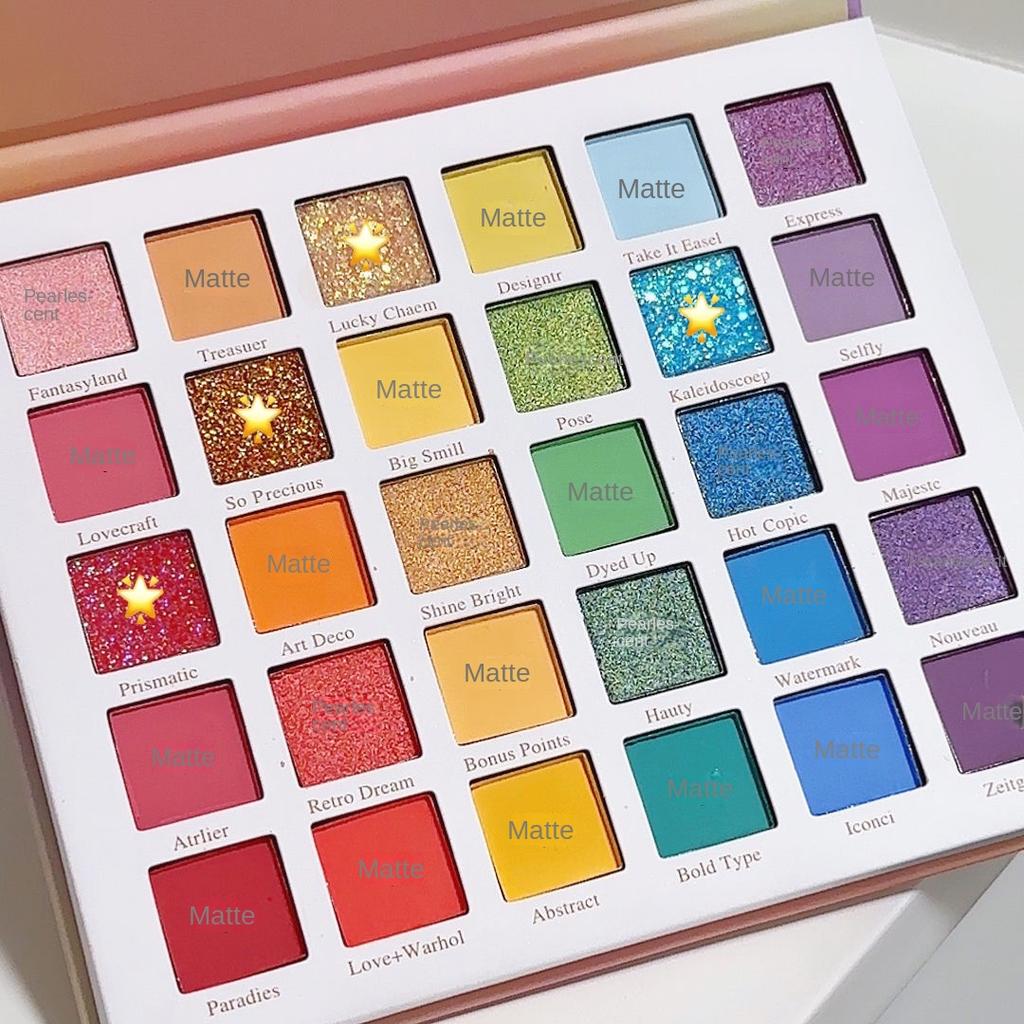 Summer Rainbow 30 Color Dopamine Eyeshadow Palette Saturated Eyeshadow