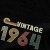 Мужчины Женщины Винтаж 1964 День рождения 60 лет Футболка Аксессуары Люди 60-й Хлопок Топы Футболка Повседневная Футболка Принтованная