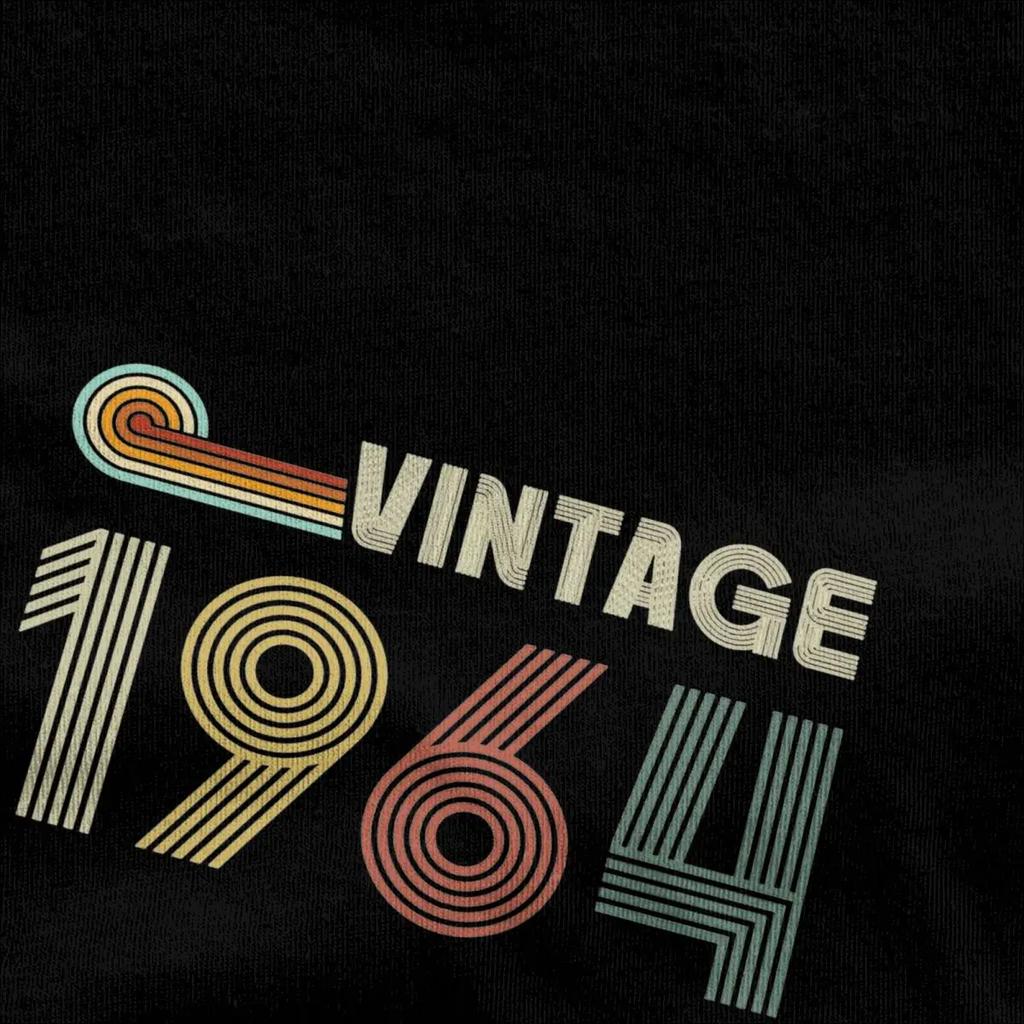 Мужчины Женщины Винтаж 1964 День рождения 60 лет Футболка Аксессуары Люди 60-й Хлопок Топы Футболка Повседневная Футболка Принтованная