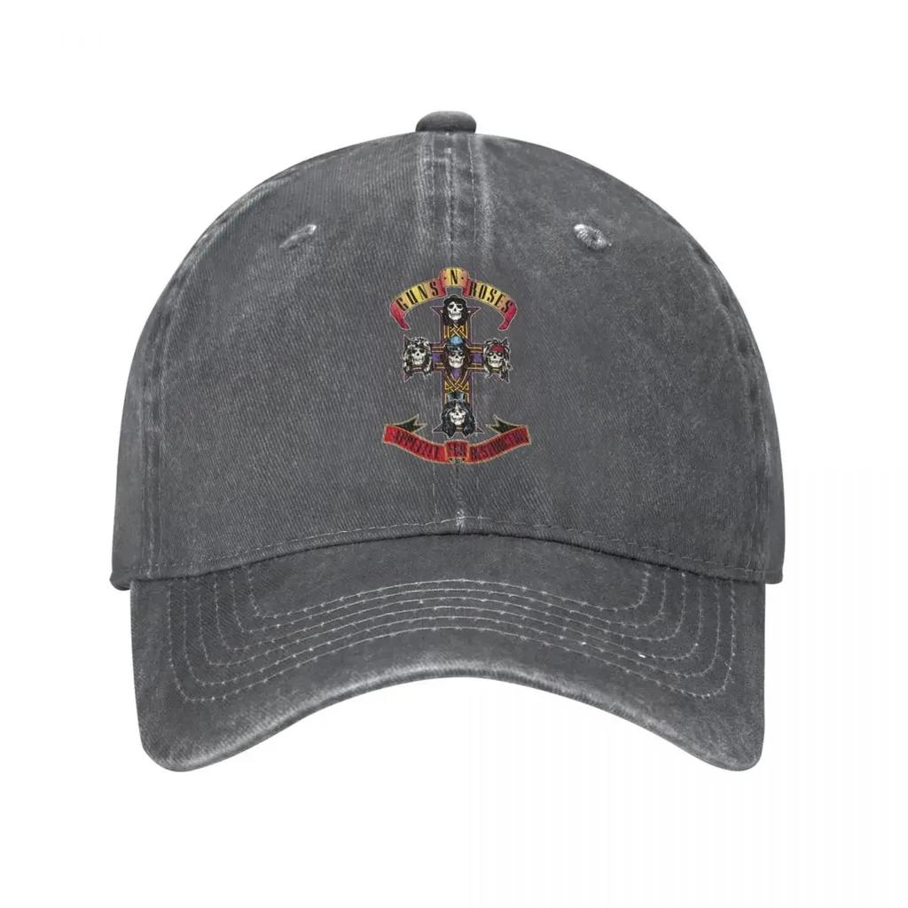Guns N Rose GNR Logo Unisex Baseball Cap Steampunk Music Distressed Denim Washed Caps Hat Fashion Running Golf Gift Cap