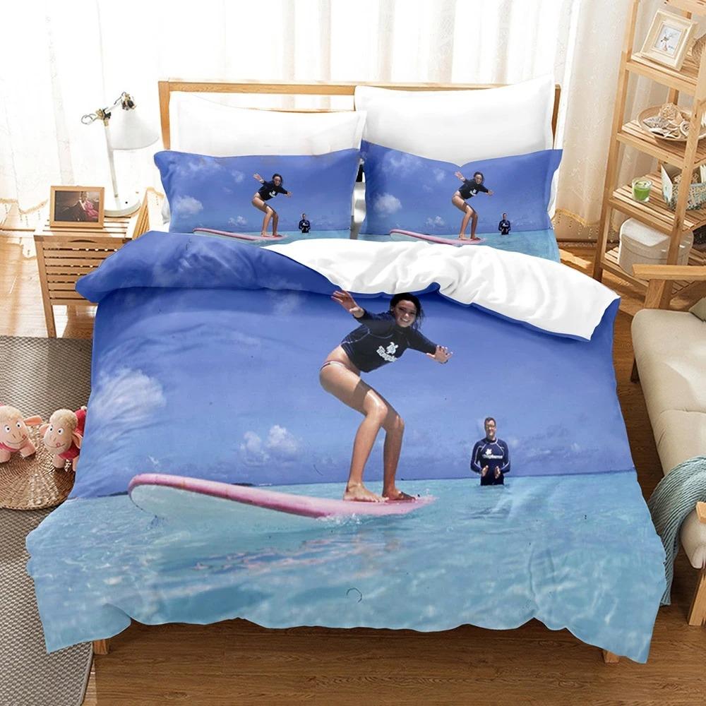 Sea Surfing Bedding Set Surf Modern Outdoor Extreme Sports Duvet Cover Queen King Ocean Surfboard 2/3PCS Polyester Quilt Cover