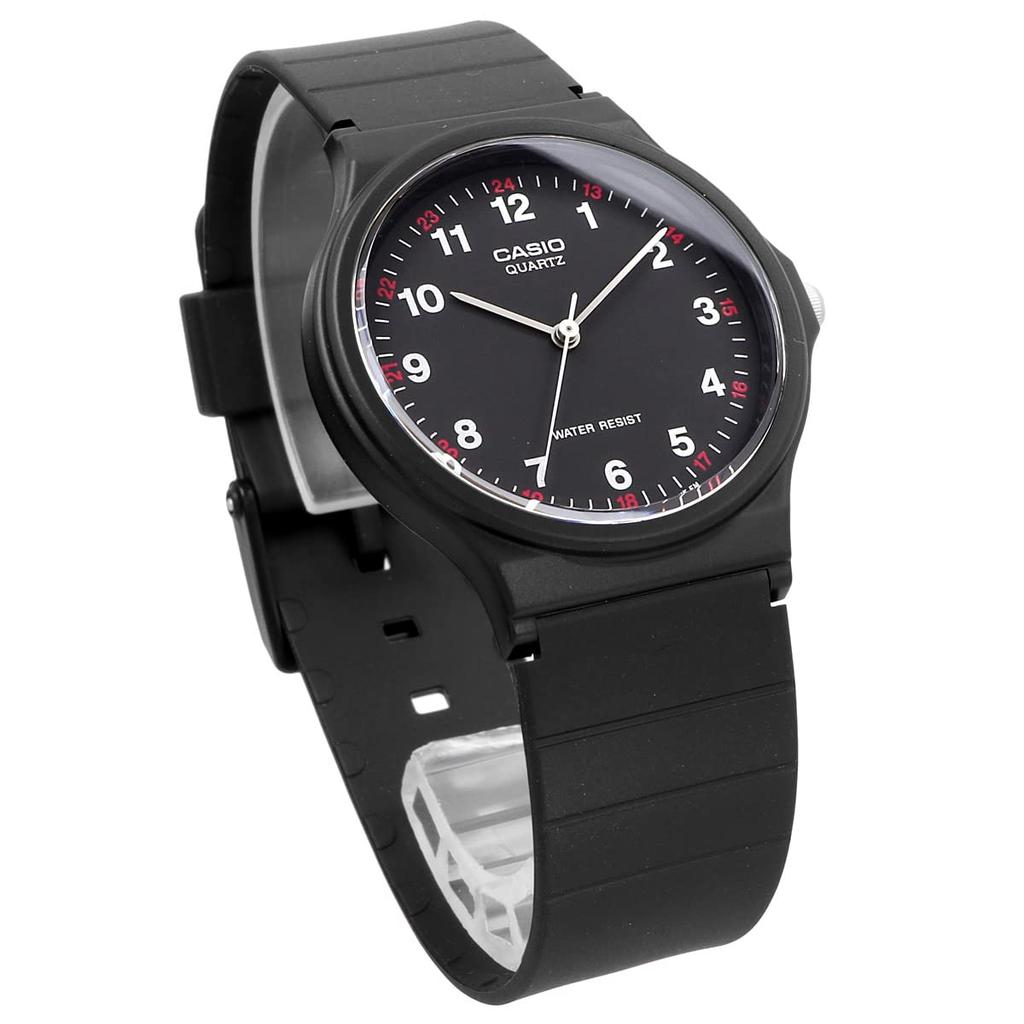 Casio Аналоговые часы MQ-24-1BL / MQ-24-7EL с уретановым ремешком, унисекс, черные, 24-часовой формат, белые, международная модель [импортные]
