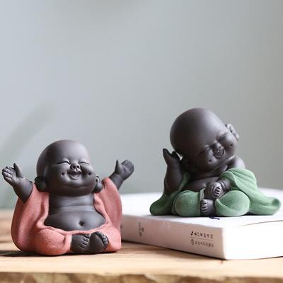 Керамическая статуя Будды Майтрейи, чайная скульптура, резная фигурка ручной работы, украшение для дисплея, домашнее украшение для чайной церемонии MJ