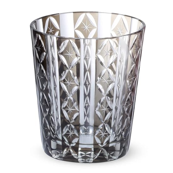 J-kitchens Retro Kiriko Glass Cup 79xH90mm 220cc Shippo (Seven Treasures) Brown Kasho Current Model