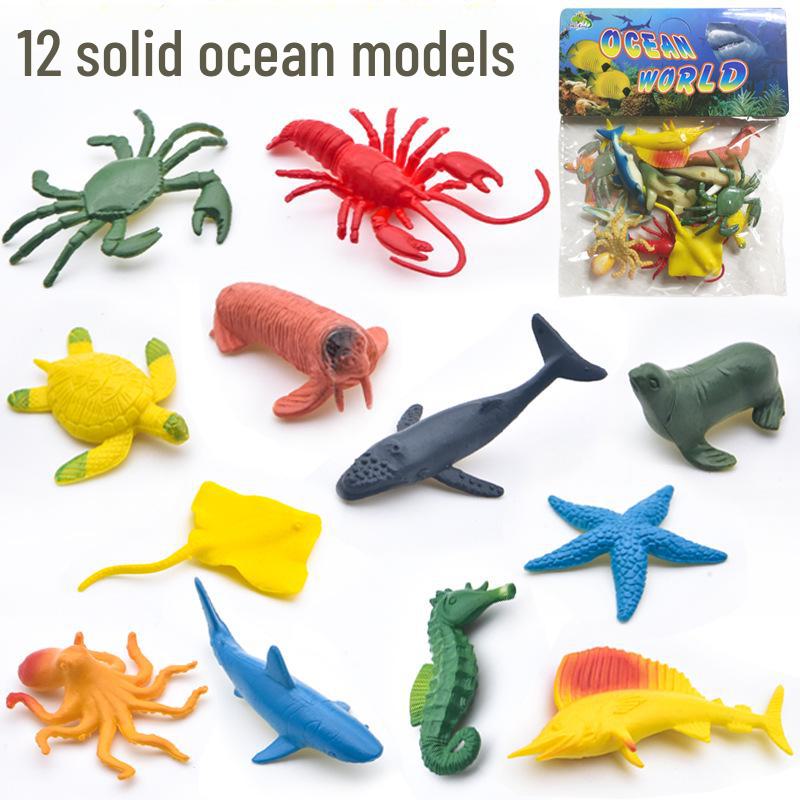 Wild Animal & Marine Insect Farm Model: Dinosaur Soft Glue Toy Set for Kids