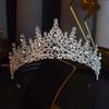 Bridal Crown Tiara Wedding Hair Accessories Rhinestone Queen Wedding Dress Crown Banquet Tiara Light Luxury
