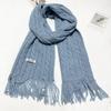 New Versatile Retro Twist Wool Blended Tassel Scarf for Men and Women Korean Style Wool Knitted Narrow Version Short Scarf