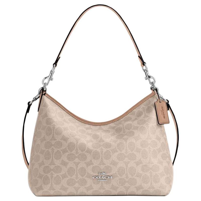 Coach Laurel 31 Shoulder Bag Signature Canvas Women Hobo Handbag Dual Detachable Straps Zipper Closure Commute Fashion Gift CEY95-SVPWH