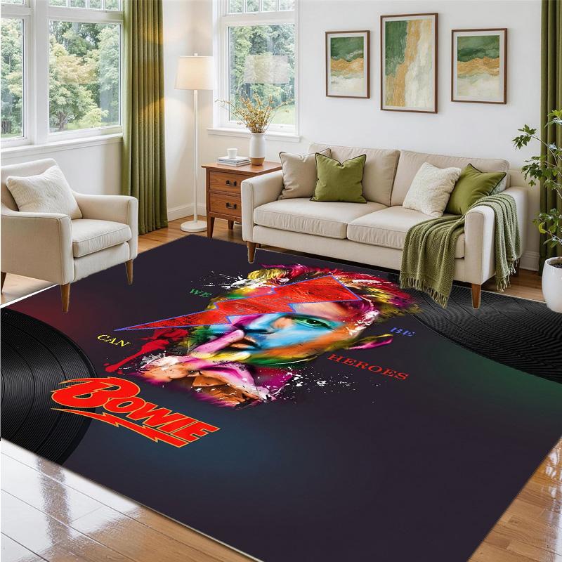 David Bowie Design Crystal Velvet Rug Soft Decorative Mat for Bedroom Entrance