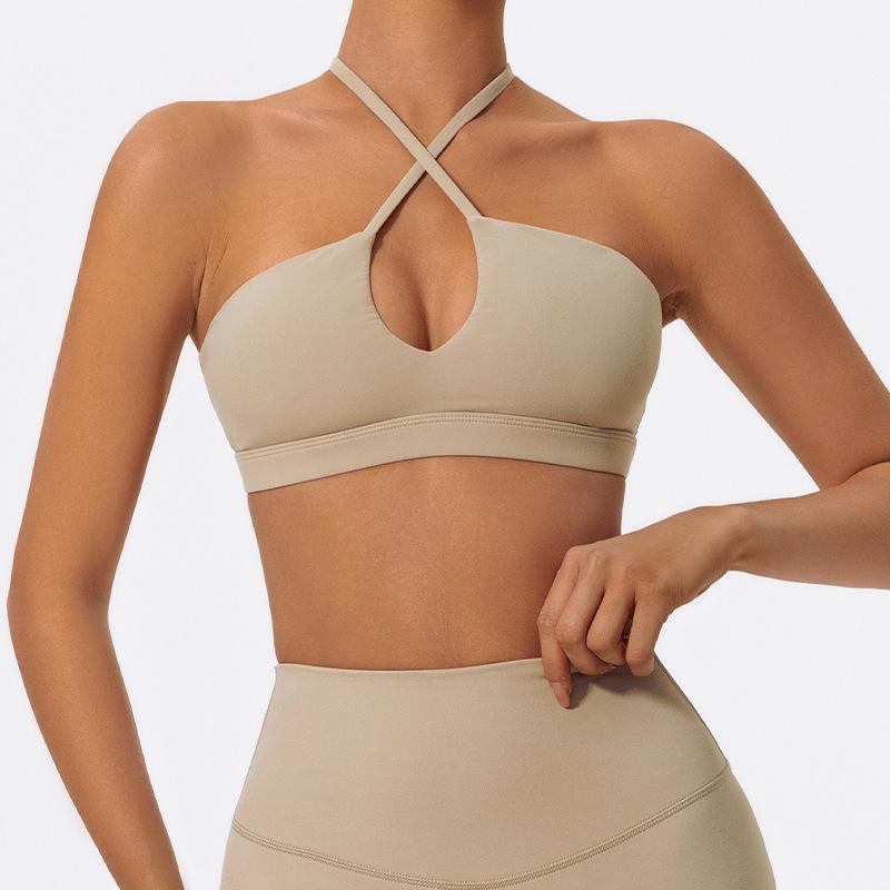 Женский спортивный бюстгальтер для йоги с перекрестной спинкой, быстросохнущий, дышащий