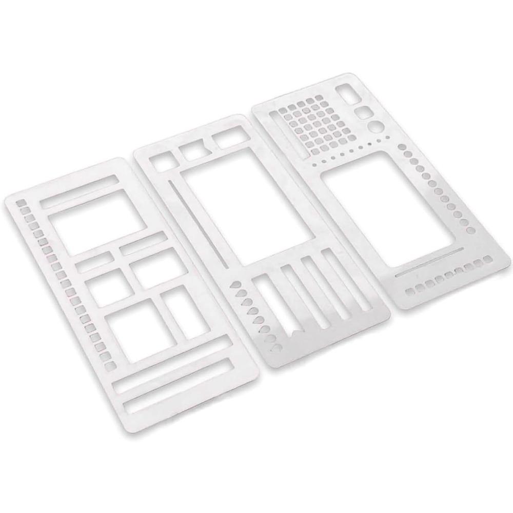 Набор из 3 шт. Ручной набор шаблонов для планирования журнала, многоразовые гибкие трафареты для журнала