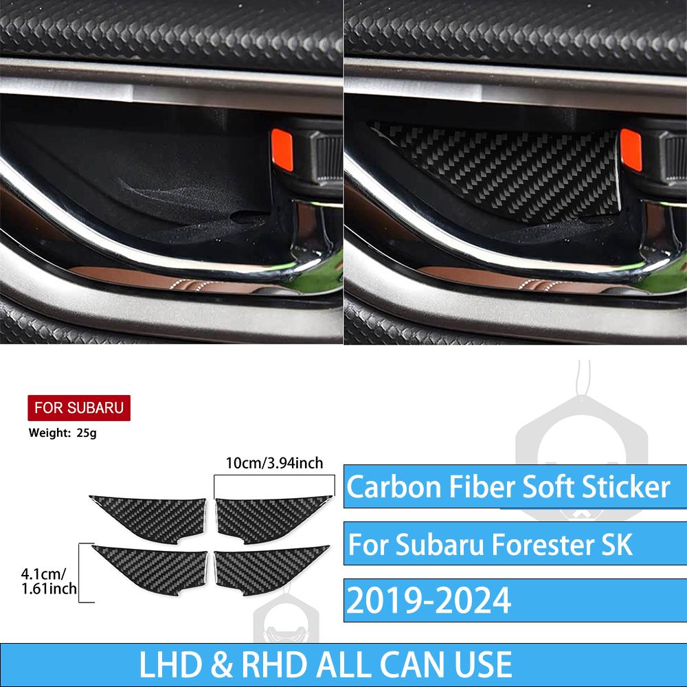 Real Carbon Fiber Car Accessories Gear Air Vent Set Trim Cover Soft Sticker For Subaru Forester SK      2024