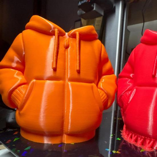 Hooded Down Jacket Pen Holder 3D Printed Down Coat Stationery Pencil Organizer Container Home Office Desktop Decoration Ornament