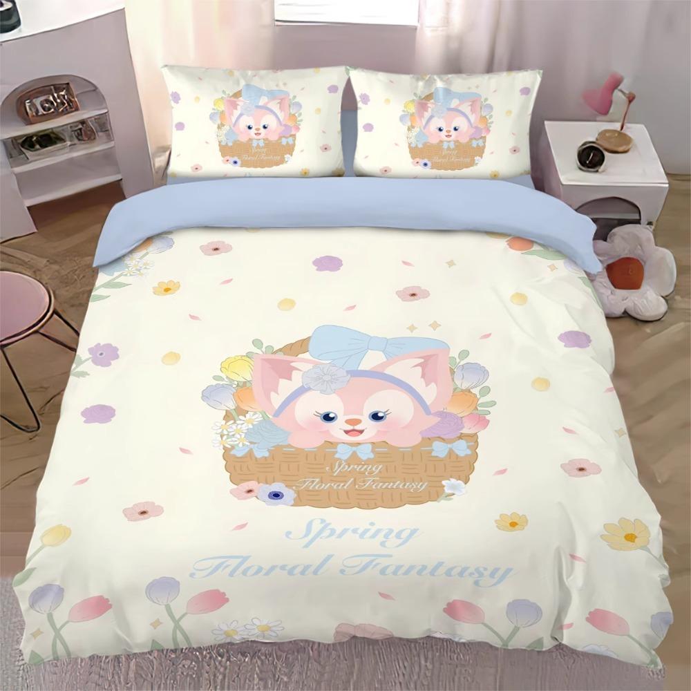 Cartoon Motif,Microfibre Bedding Sets, Children's Bed Linen with Zip Room Decor Duvet Cover for Teenagers Adult 3-Piece